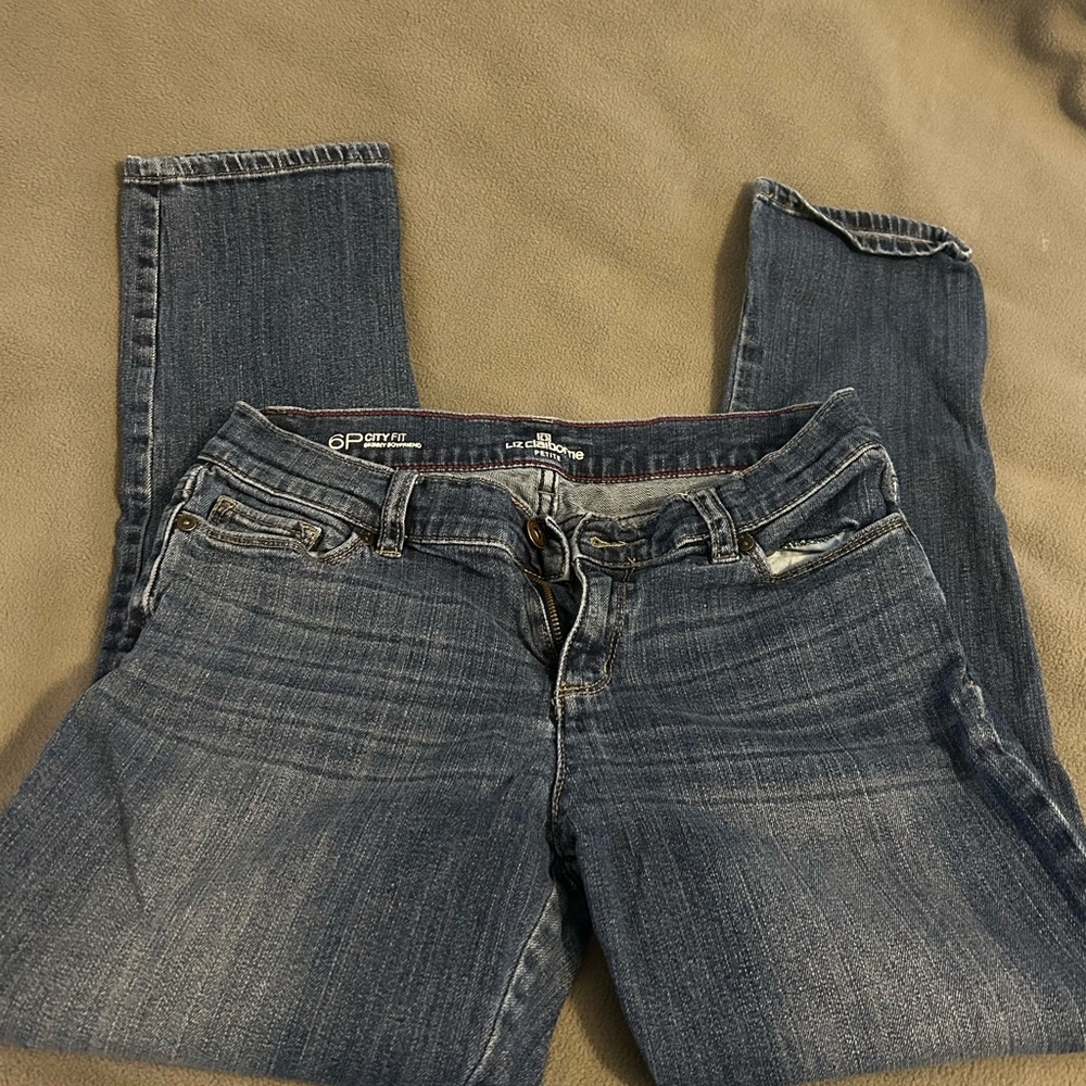 Liz Claiborne Skinny Boyfriend Crop Jeans 6p